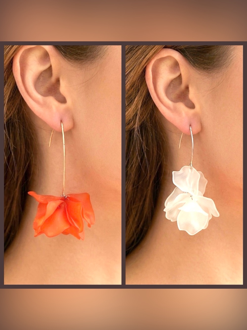 Flower Bomb Drop Earrings 2 Pair In Red & Frost White